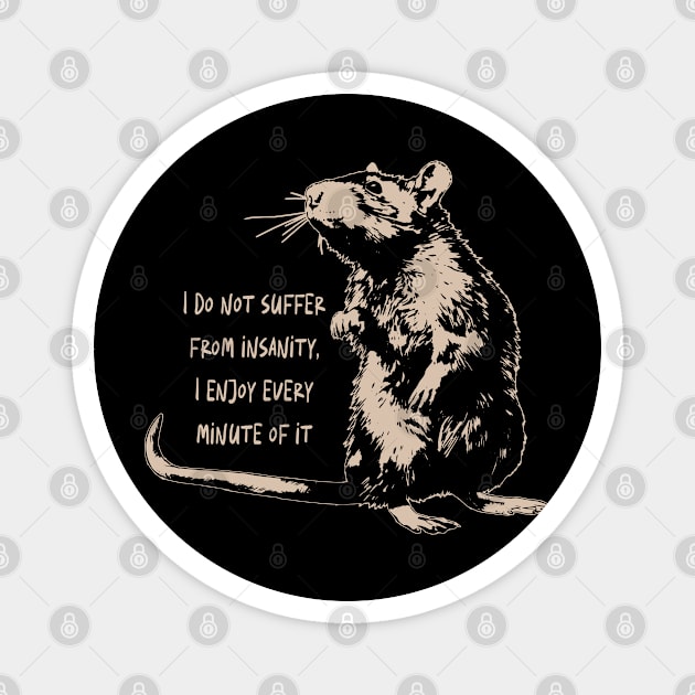 Full of Whiskers Rat Full T-Shirts for Rodent Enthusiasts Magnet by Black Demon Bear